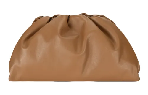Bottega Veneta Magnetic Frame Closure Cow Leather Cloud Bag Clutch Large Women's Caramel Brown