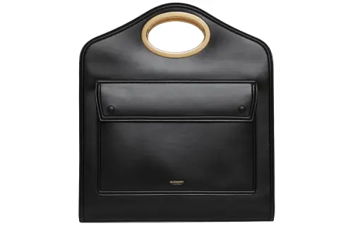 Burberry Calfskin Crossbody Bag Clutch Medium Women's Black