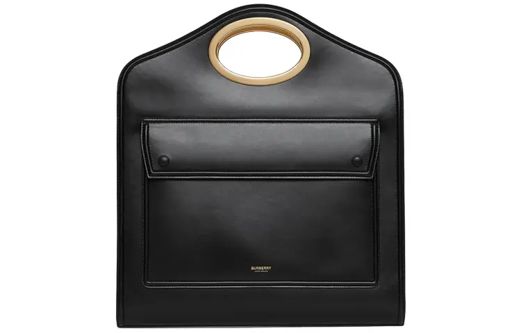 Burberry Calfskin Crossbody Bag Clutch Medium Women's Black