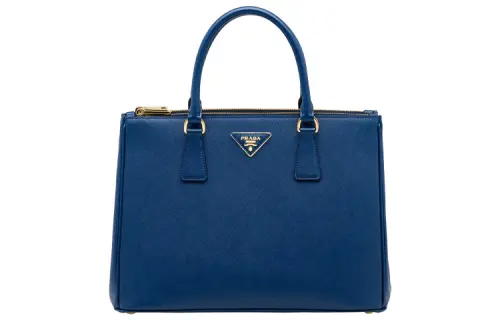 PRADA Saffiano Leather One Shoulder Handbag, Crossbody Bag Large Women's Blue
