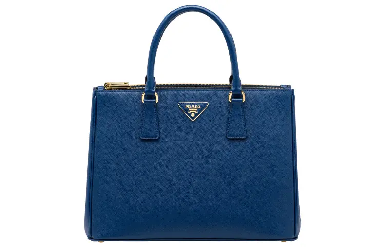 PRADA Saffiano Leather One Shoulder Handbag, Crossbody Bag Large Women's Blue