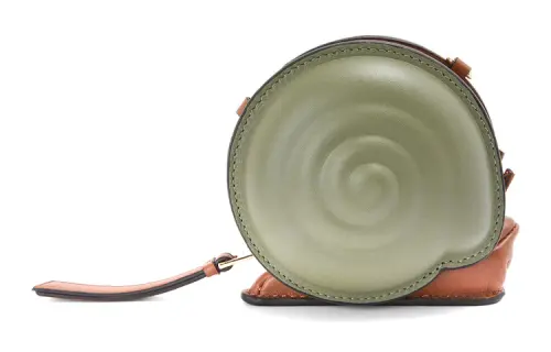LOEWE Calfskin Shoulder Bag, Crossbody Bag Women's Avocado Green & Tan