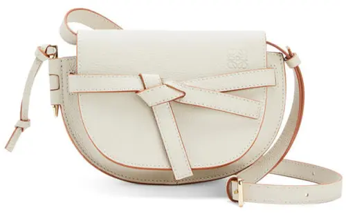 LOEWE Gate Cotton One Shoulder Handbag, Crossbody Bag Mini Women's White