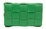 Bottega Veneta Pillow Bag Flat Leather Woven Crossbody Bags Women's Grass Green