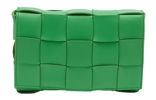 Bottega Veneta Pillow Bag Flat Leather Woven Crossbody Bags Women's Grass Green