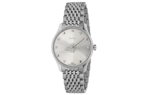 GUCCI G Timeless Collection Wrist Watches Quartz Movement Stainless Steel Watchband White Dial Unisex