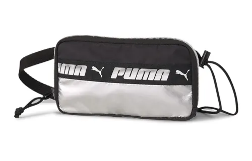 PUMA Mile Rider Polyester Shoulder Bag, Crossbody Bag Regular Women's Black/Silver