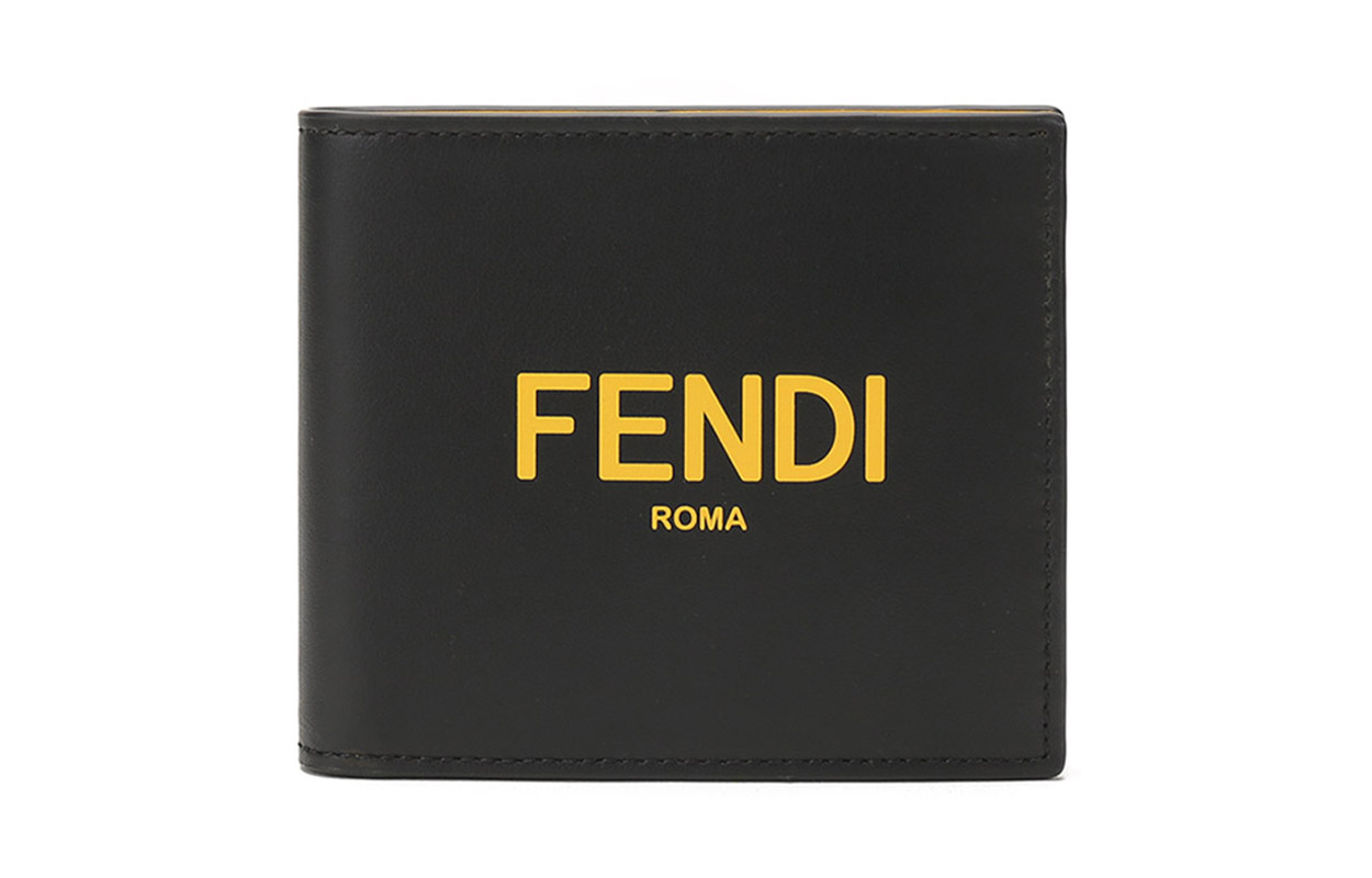 Мужской кошелек Fendi Logo (черно-желтый)