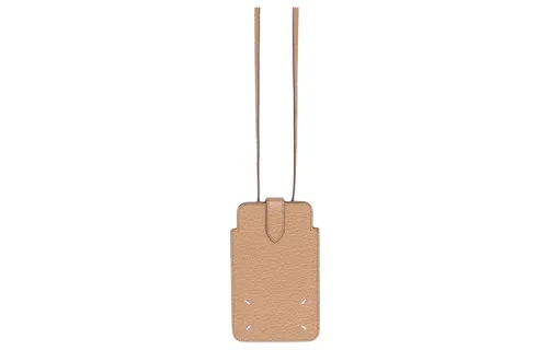 Maison Margiela Cow Leather Phone Case And Cell Phone Pouch Unisex Khaki
