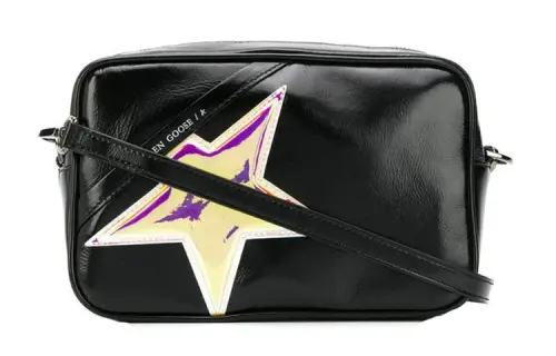 Golden Goose Zip Closure Leather Shoulder Bag Women's Black