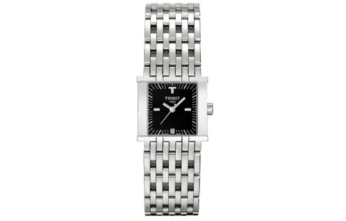 TISSOT Quartz Movement Women's Watch Black Dial Stainless Steel Case Stainless Steel Watchband