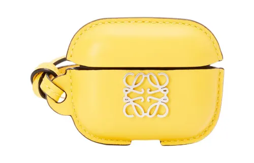LOEWE Smooth Cow Leather Protective Earphone Case Women's Yellow