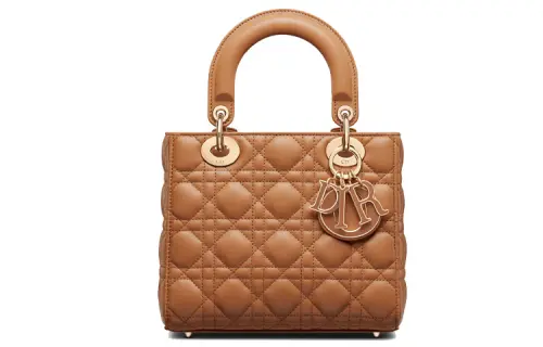 DIOR Sheepskin Handbag, Shoulder Bag, Crossbody Bag, Handbag Small Women's Amber Brown