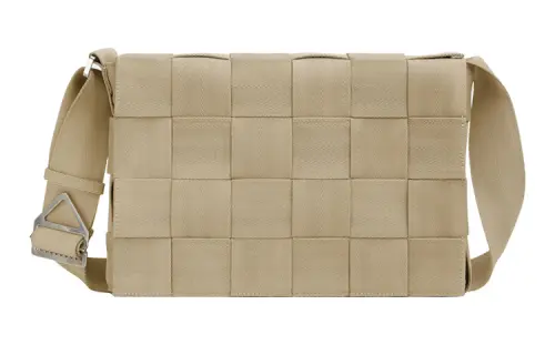 Bottega Veneta Fabric Shoulder Bag, Crossbody Bag Men's Ivory White