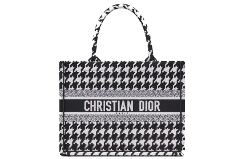 DIOR BookTote Leather Tote Bag, Shopping Bag, Shoulder Bag, Handbag Medium Women's Black/White