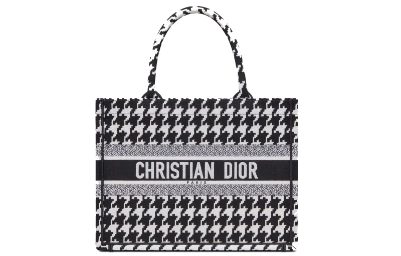 DIOR BookTote Leather Tote Bag, Shopping Bag, Shoulder Bag, Handbag Medium Women's Black/White