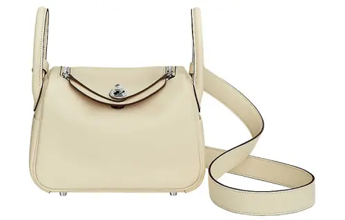 HERMES Lindy Swift Leather Handbag Mini 19 Women's Cream White/Sesame