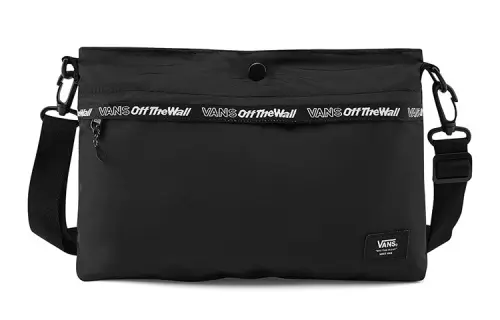 Vans Polyester Crossbody Bag, Shoulder Bag Regular Unisex Black