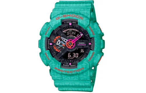 CASIO Men Liquid Crystal/Analog Dual Display Series Black Watch GA-110SGG-3AJR