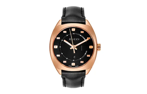 GUCCI GG2570 Wrist Watches Quartz Movement Cow Leather Strap 37mm Black Dial Men's Watches Waterproof