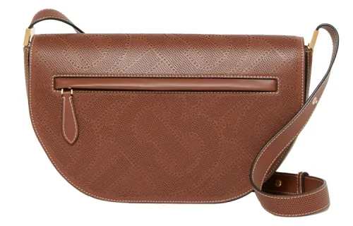 Burberry Olympia Perforated Leather Shoulder Bag, Crescent Bag, Portable Crossbody Bag, Shoulder Bag Women's Tan