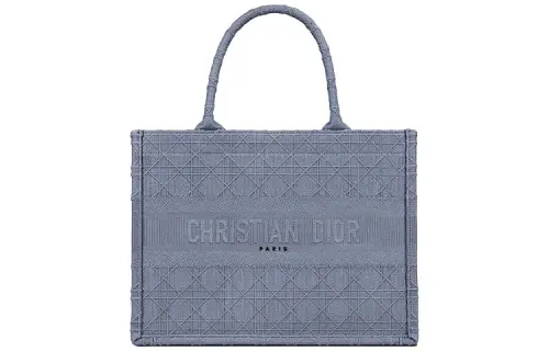 DIOR BookTote Denim Handbag Small Women's Denim Blue