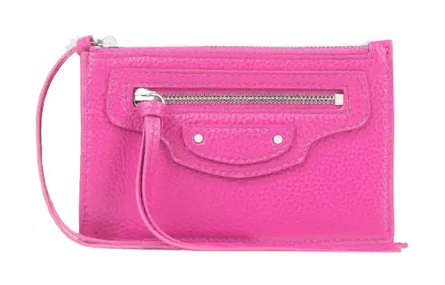 Balenciaga Neo Classic Cow Leather Coin Purse, Card Holder Women's Bright Pink