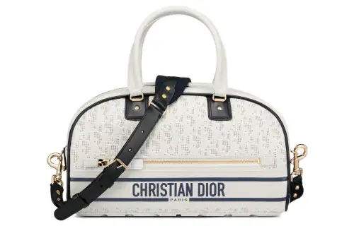 DIOR VibeOBLIQUE Rubber Bowling Bag, Shoulder Bag, Crossbody Bag, Handbag Medium Women's White