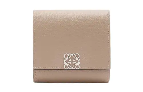 LOEWE Anagram Pebble Grain Calfskin Wallet Women's Beige