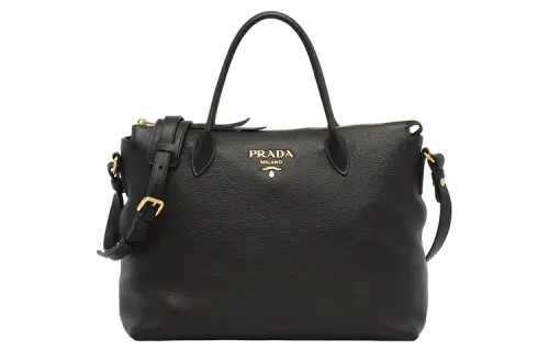 PRADA Calfskin Shoulder Bag, Crossbody Bag Women's Black