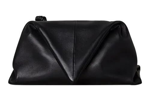 Bottega Veneta Sheepskin Handbag Clutch Women's Black