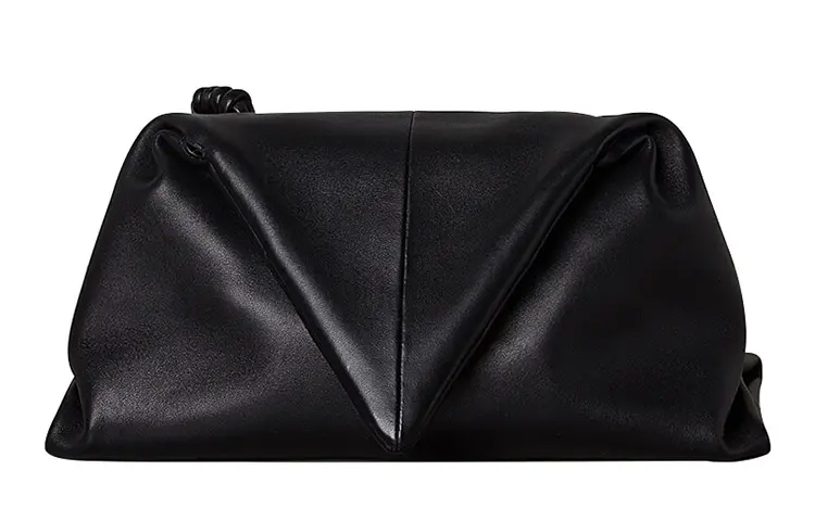 Bottega Veneta Sheepskin Handbag Clutch Women's Black