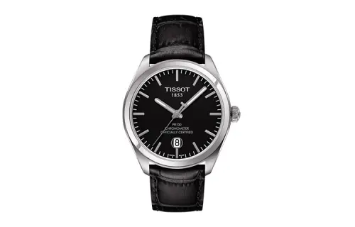 TISSOT PR100 Collection Quartz Movement Men's Watches Watch 39mm Black Dial Stainless Steel Case Leather Strap