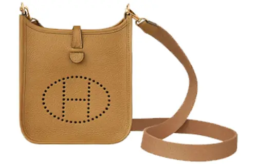 HERMES Evelyne Clemence Bullock Leather Crossbody Bag, Shoulder Bag 16 Women's 4B Biscuit Cookie