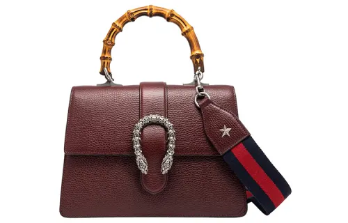 GUCCI Dionysus Leather Shoulder Bag, Crossbody Bag, Handbag Medium Women's Burgundy