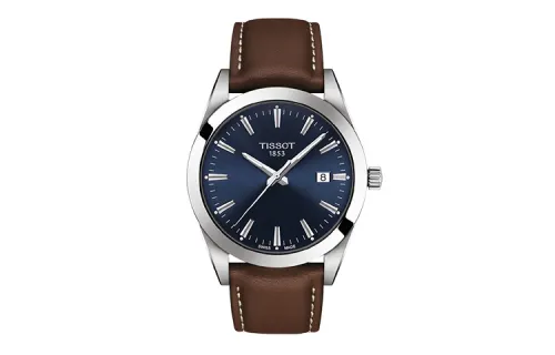 TISSOT Windy Collection Quartz Movement Men's Watches Watch 40mm Blue Dial Stainless Steel Case Leather Strap