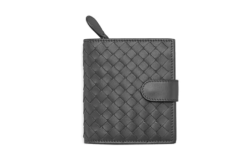 Bottega Veneta Sheepskin Wallet Mini Women's Gray