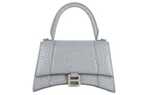 Balenciaga Hourglass Calfskin Hourglass Bag, Portable Crossbody Bag, Shoulder Bag Small Women's Elephant Gray