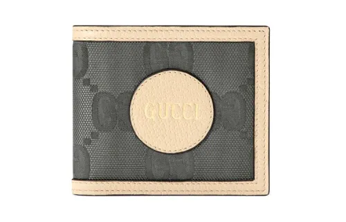 GUCCI Off The Grid Leather, Nylon With Leather Wallet Men's Dark Gray