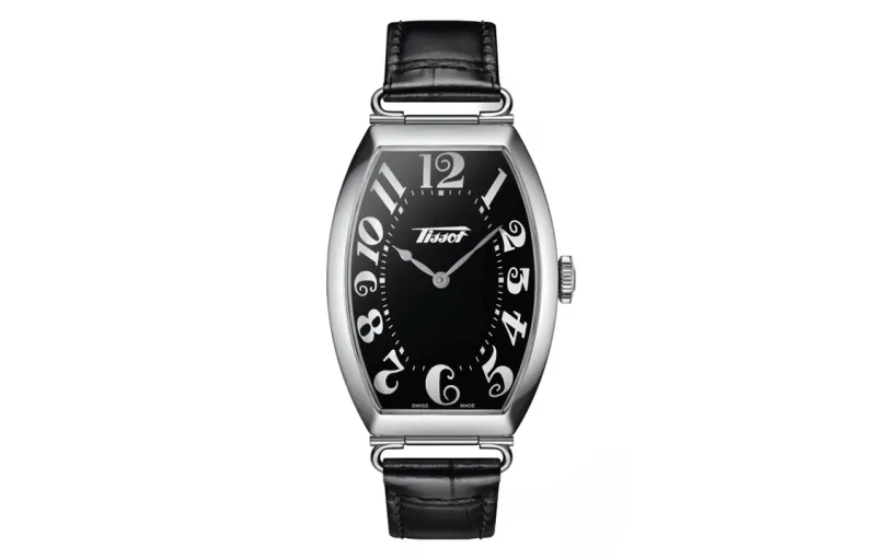 TISSOT Porto Collection Quartz Movement Unisex Watch 42.5mm Black Dial Stainless Steel Case