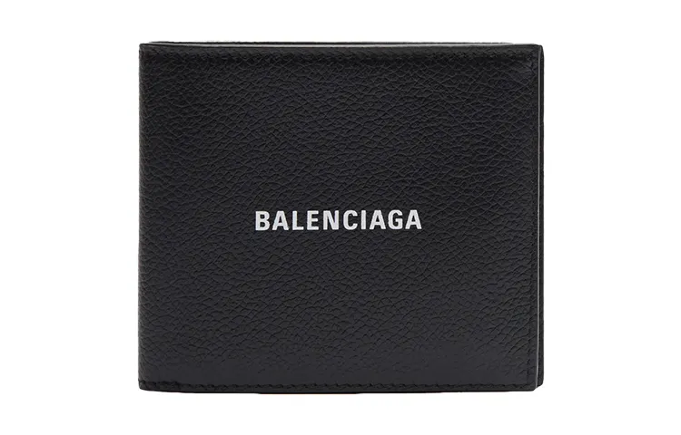 Balenciaga Cow Leather Wallet Men's Black