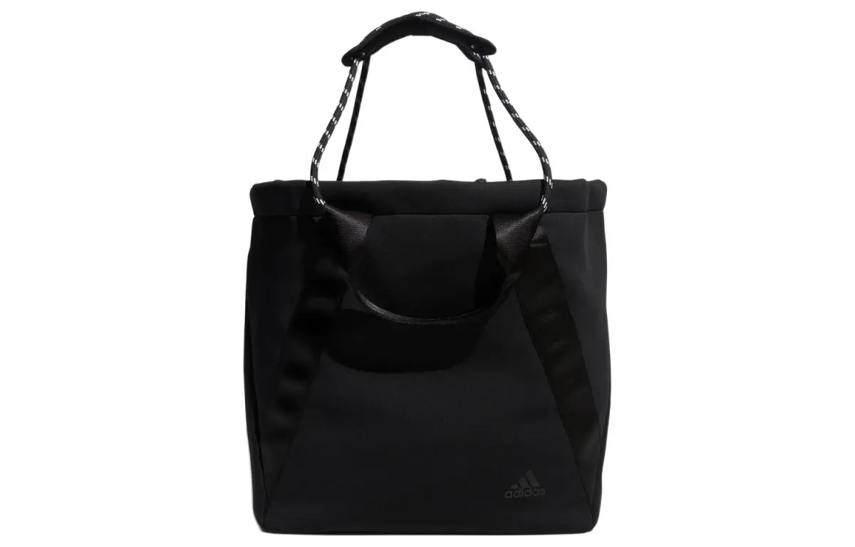 Adidas Polyester Tote Bag, Shopping Bag, Shoulder Bag, Handbag Regular Unisex Black