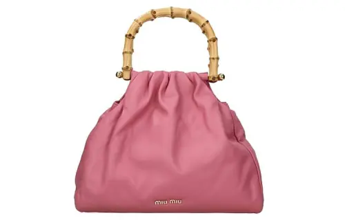 MIU MIU Leather Handbag Women's Pink