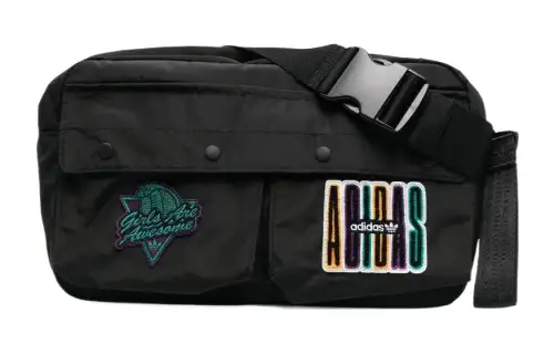Adidas Girls Are Awesome Collaboration Polyester Shoulder Bag, Crossbody Bag, Fanny Pack Unisex Black