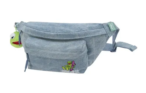 Li Ning Disney, Collaboration Muppet Comet Products Zip Closure Fabric Fanny Pack Regular Unisex Denim Blue