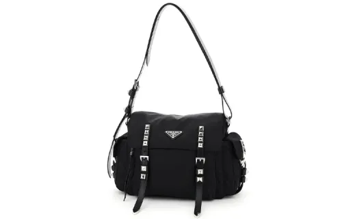 PRADA Cow Leather Crossbody Bag, Shoulder Bag Unisex Black