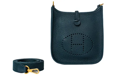 HERMES Evelyne Cow Leather Crossbody Bag, Shoulder Bag 16 Women's
