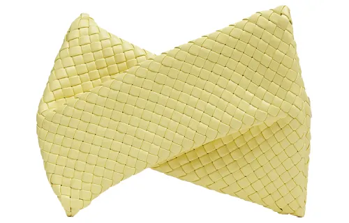 Bottega Veneta CRISSCROSS Leather Clutch Handbag Women's Yellow
