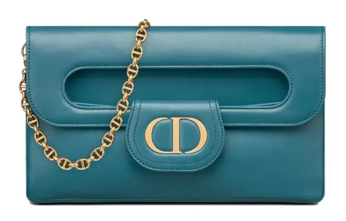 DIOR Cow Leather Crossbody Bag, Shoulder Bag Medium Women's Deep Sea Blue