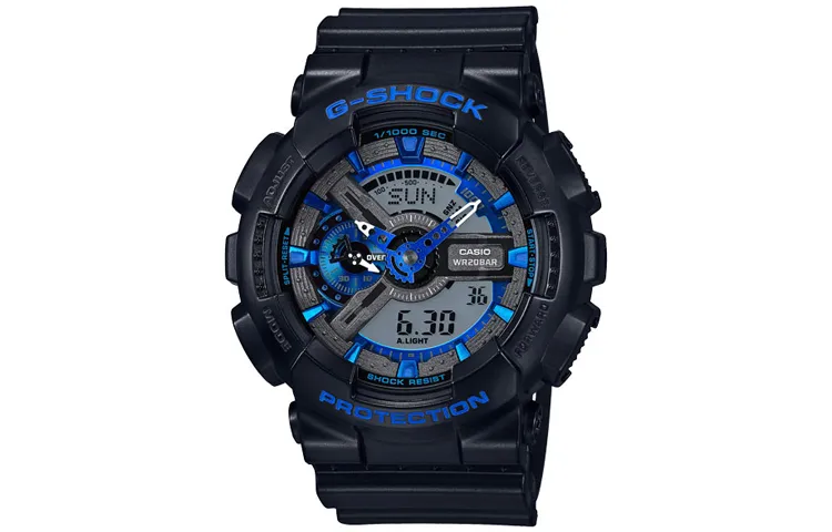 CASIO G Shock Quartz Movement Resin Strap Watch Men's Watches Black Dial